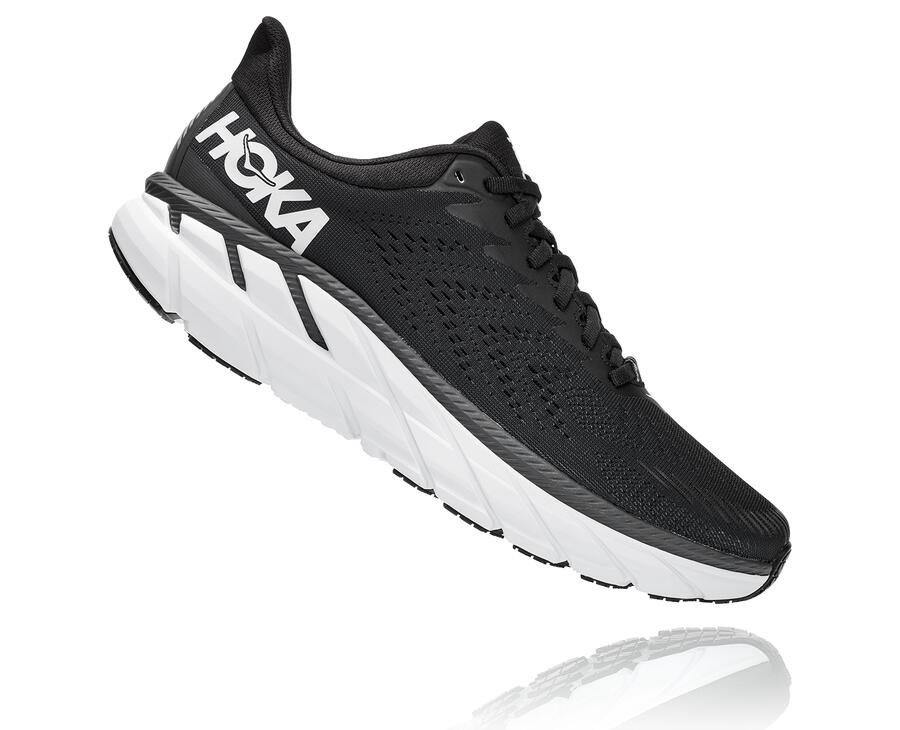 Tenis Hoka One One Hombre Negros/Blancos - Clifton 7 - VAPR26815